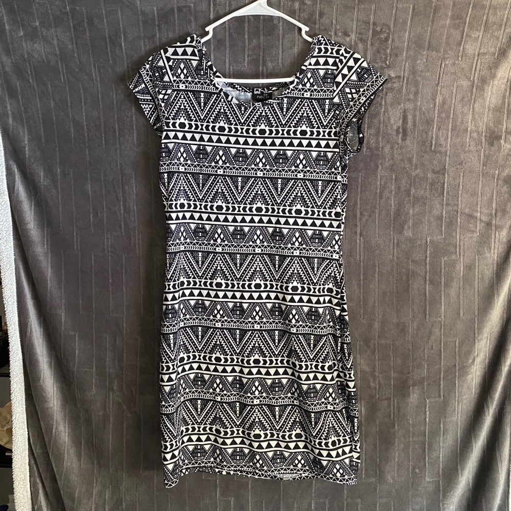 Black and White Midi Dress